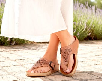 Leather Huarache Sandals Comfort Sole, Mexican Sandals, Handmade