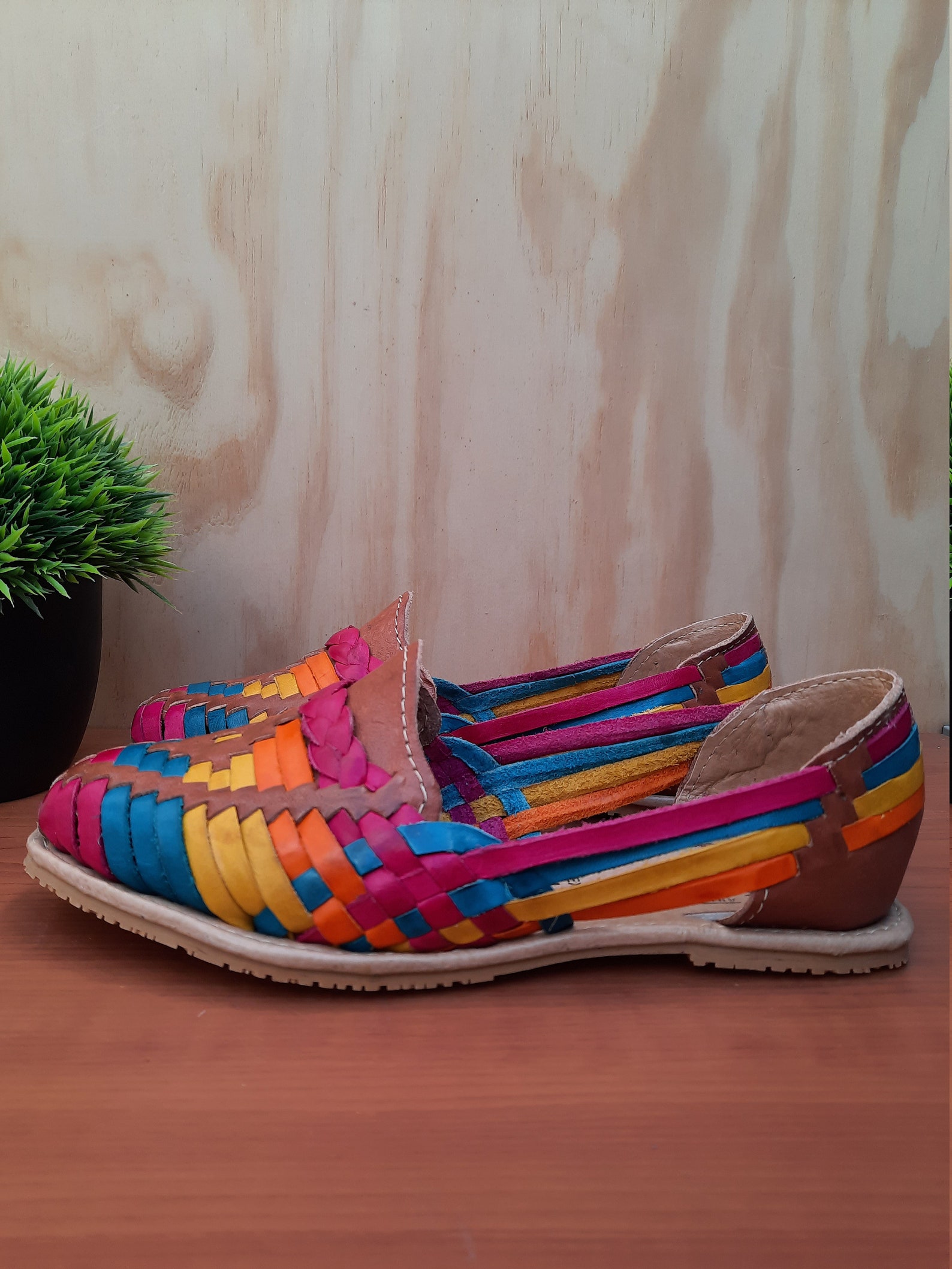 Leather Sandals Mexican Boho Hippy Rainbow Color Women Shoes - Etsy