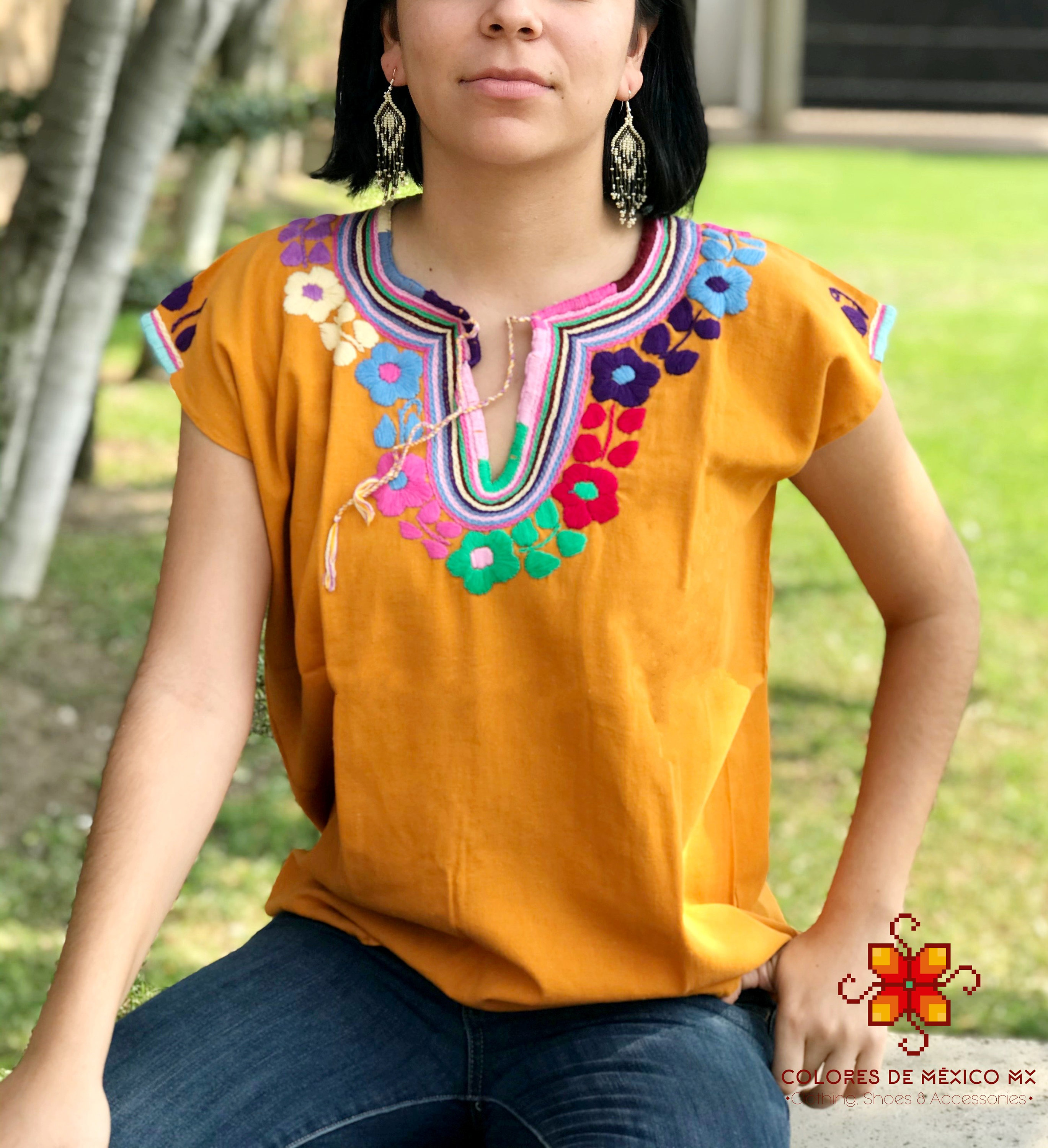 シャツ+ブラウス(半袖+袖なし) Vintage 90s Mexican embroidered blouse 7774E7DA-9811-4FB6-98A1-