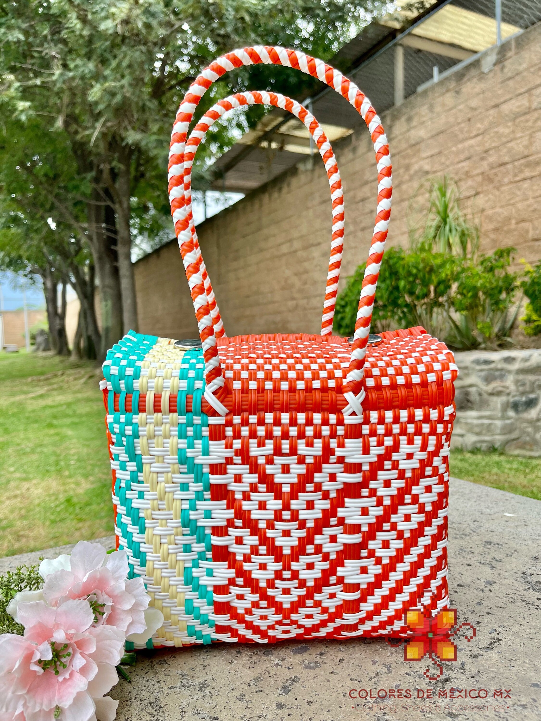 Handmade Plastic Bag Small - Handycraft Bag - Mexican Lunch Bag