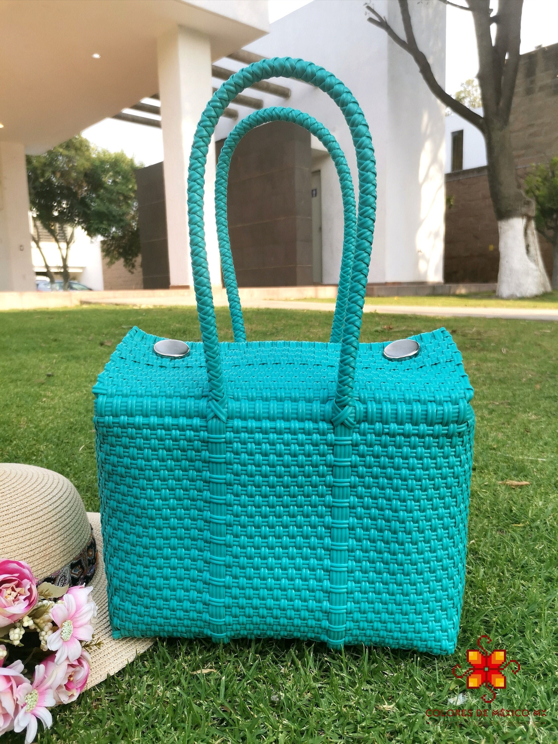 Handmade plastic bag handycraft bag Mexican lunch bag for Etsy