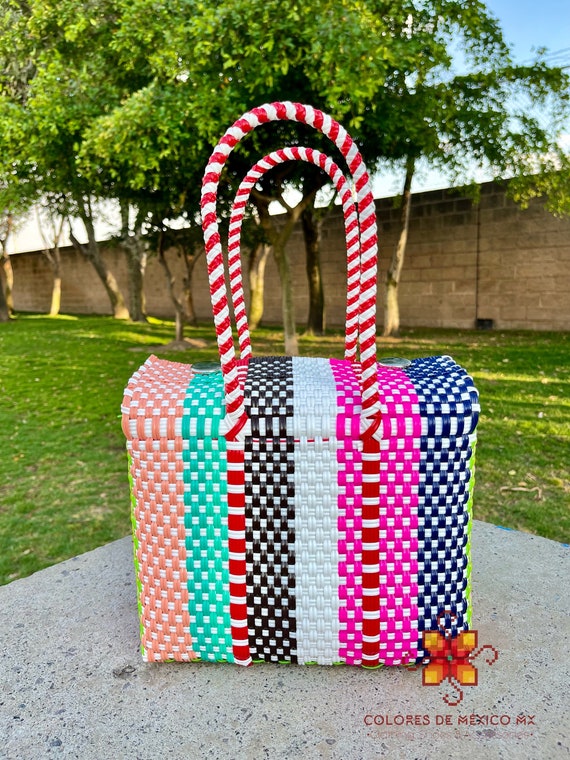 【WV PROJECT】24SS★ Happy Dyeing Mini Bag Handmade Plastic Bag Small - Handycraft Bag - Mexican Lunch
