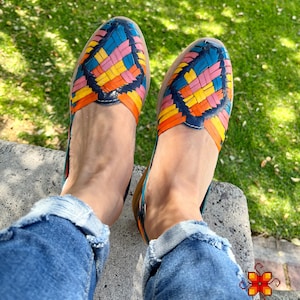 Huarache Sandal, Mexican Sandal, colorful shoes women, handmade, leather shoes, leather sandals for women, Mexican Style huaraches all sizes