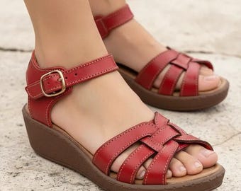 Leather Huarache sandals ankle strap platform, Mexican Leather sandals, Mexican Huarache Sandal, womens sandals, summer shoes, casual sandal