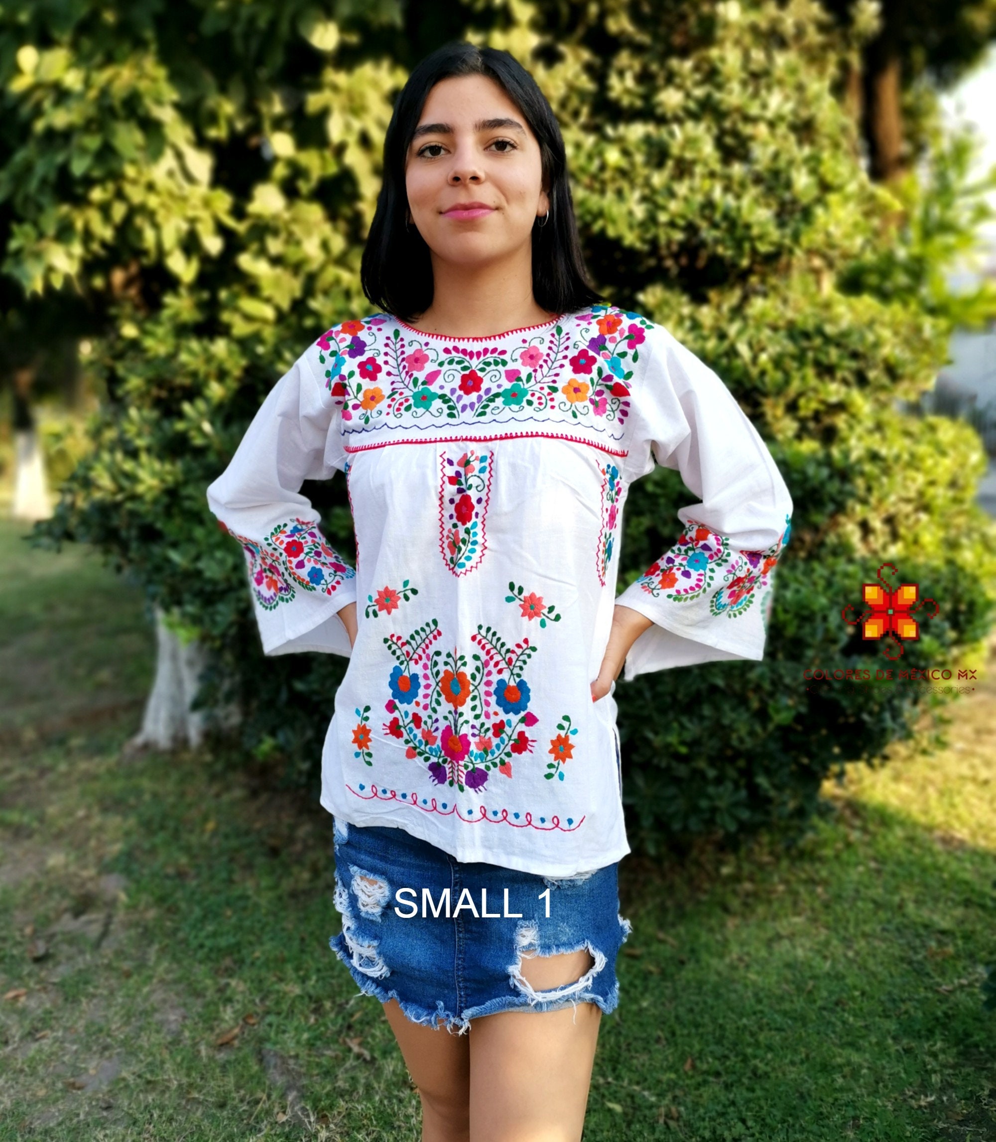 Mexican Blouse Embroidered Blouse Blouse Flowers Blouse - Etsy