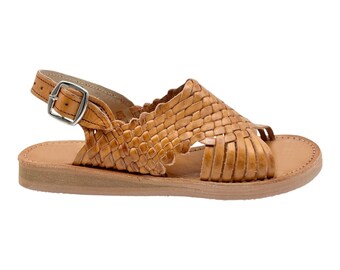 Women Leather Huarache Sandals With Adjustable Strap  display picture 3