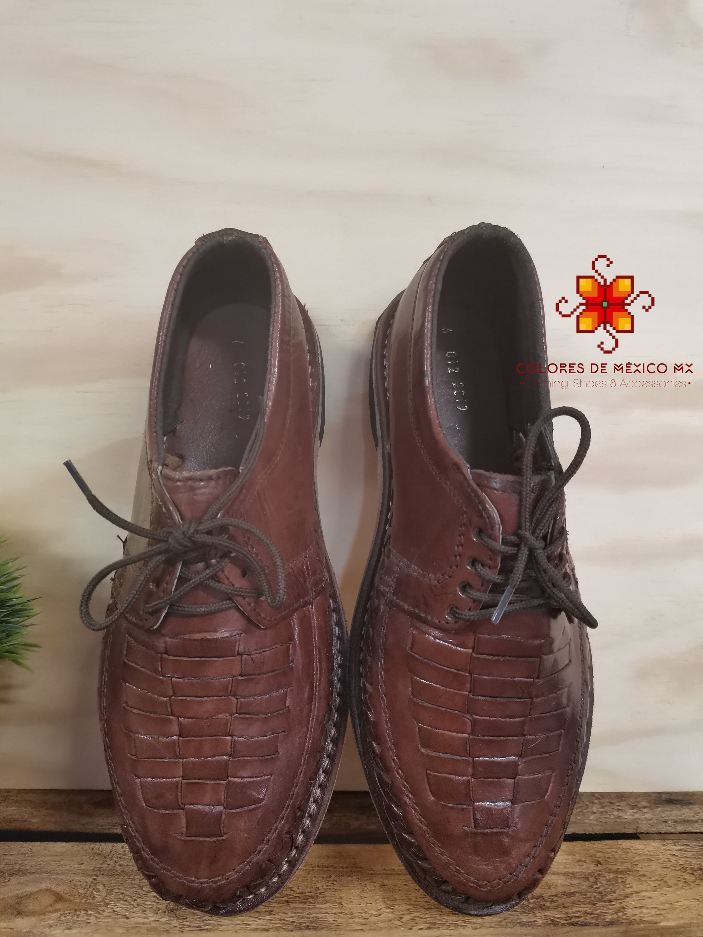 Mexican Men\'s Woven Leather Lace-Up Shoe, Size 9, New. Lace Up Huarache in Nutmeg – Brother Vellies main image 4