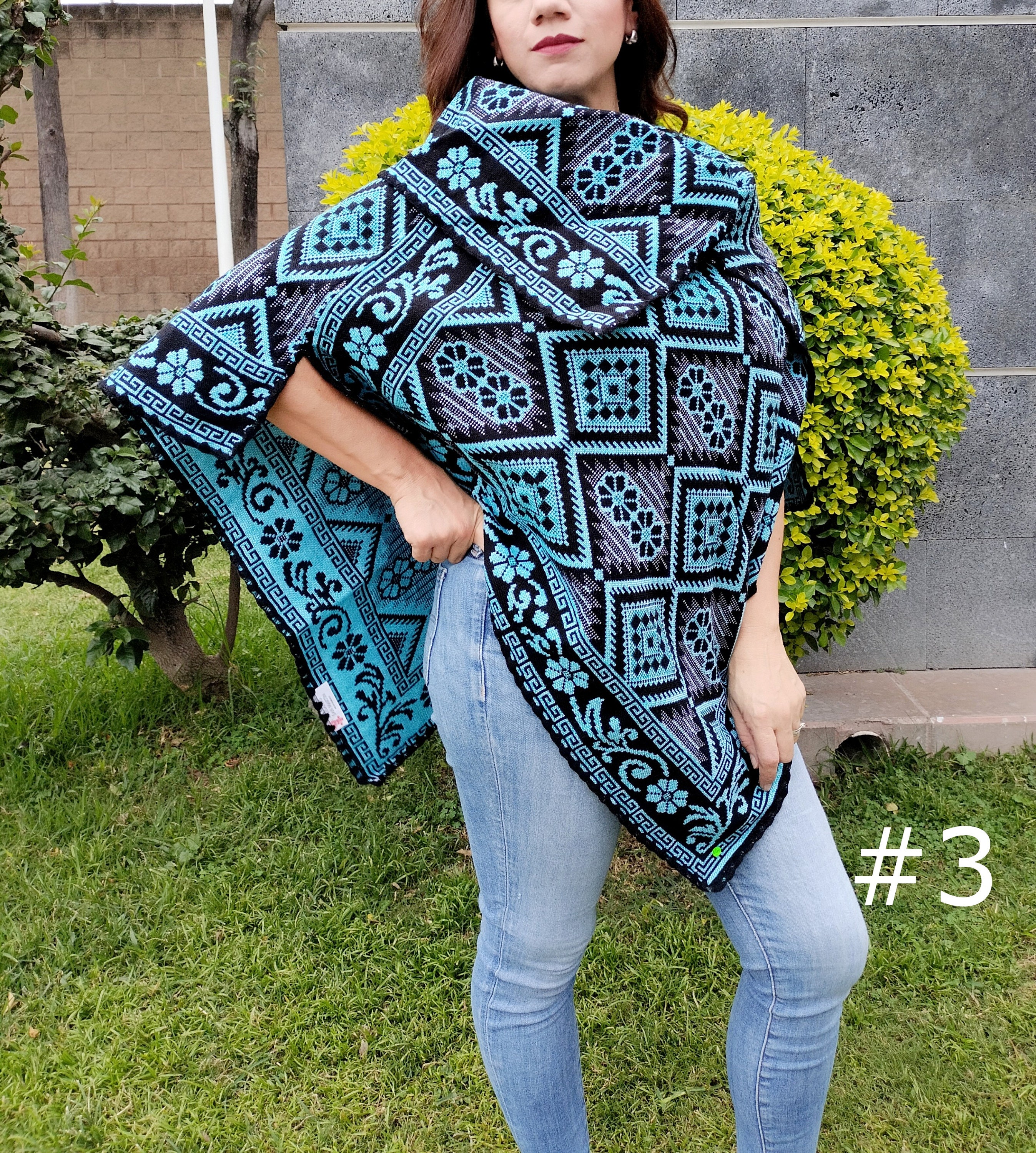 早割切符 High Poncho Mexican Neck Mexican Shawl. Cape Neck High Cape. Clothing