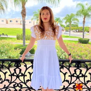 Mexican Dress handmade - Embroidered Dress - Traditional Mexican Dress - mexican dress up - mexican folk dress more sizes