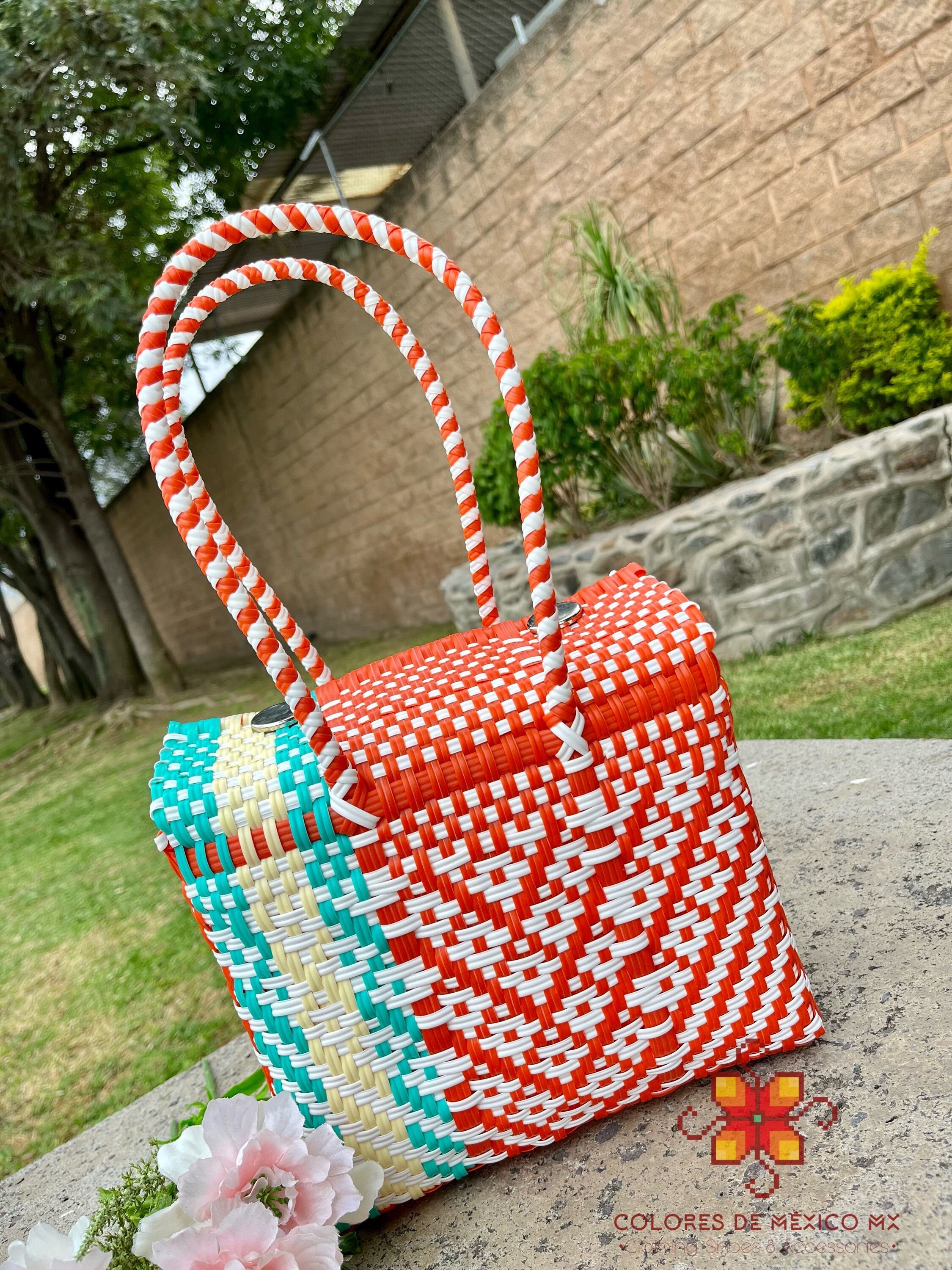 Handmade Plastic Bag Small - Handycraft Bag - Mexican Lunch Bag