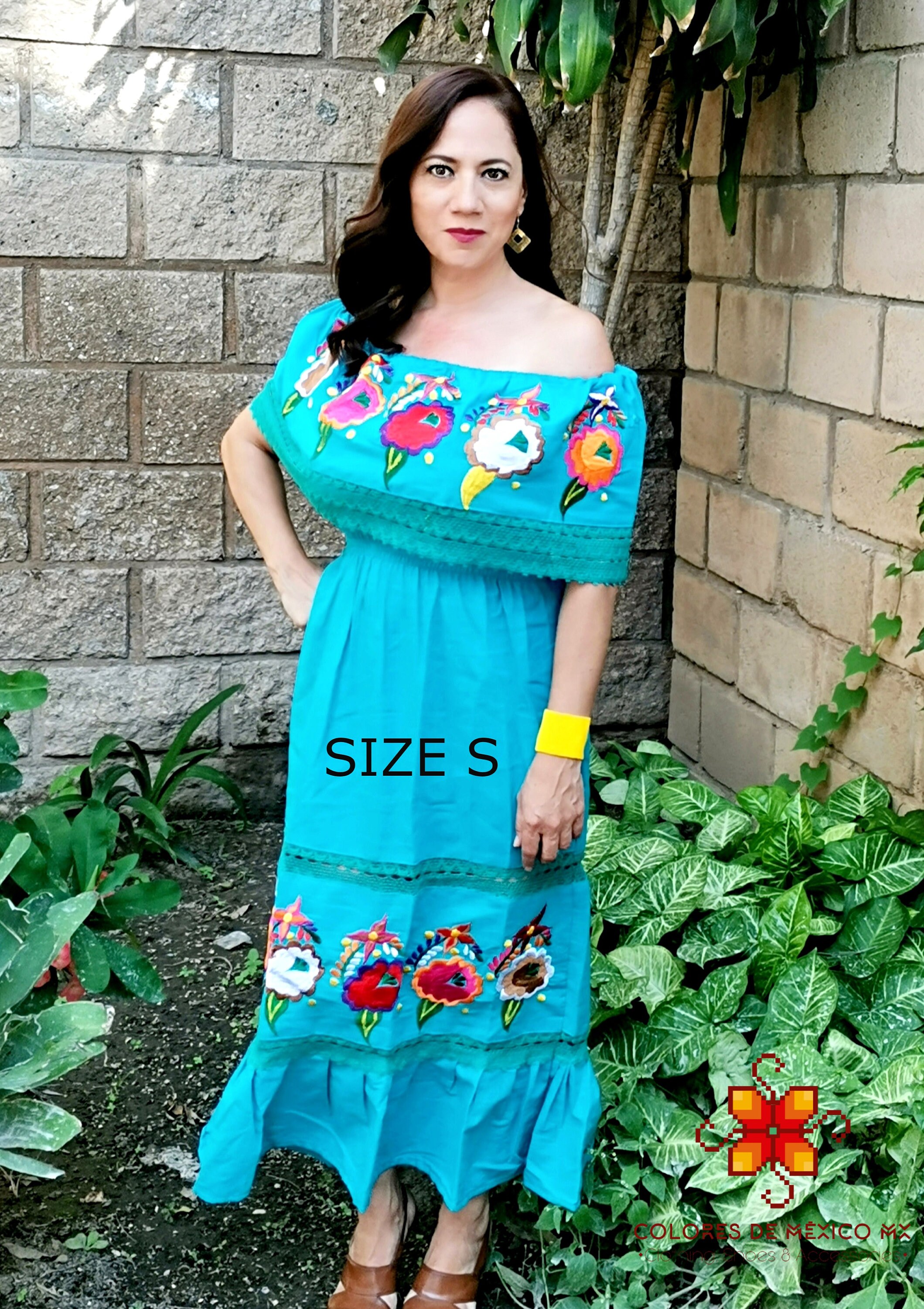 Mexican style off top the shoulder dress
