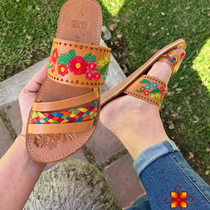 Huarache Sandals Women, Mexican Sandals, Leather Mexican Shoes, Leather ...
