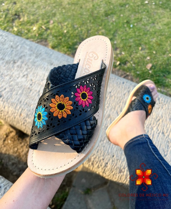 Mexican Sandals Leather Mexican Shoes Mexican Style - Etsy