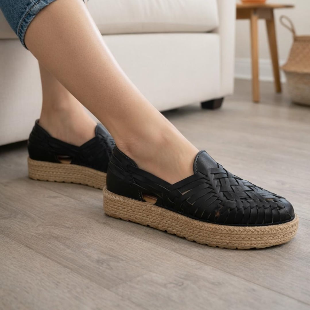 Platform Huarache Sandals, Leather Sandals, Mexican Shoes, Mexican