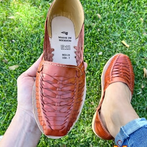Mexicaanse huarache sandaal, leren schoenen voor dames handgemaakt, sandalen Huaraches leer kleur bruin, leren schoenen voor dames Mexicaanse stijl