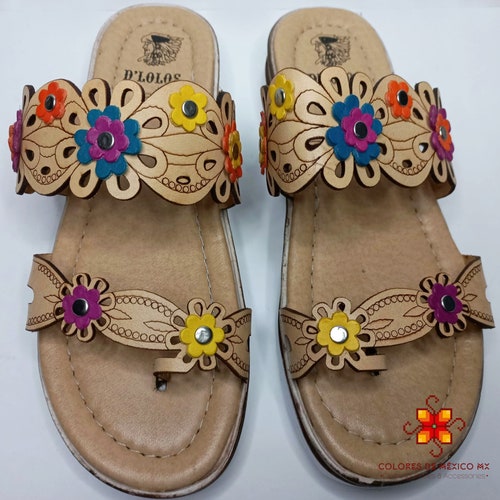 Leather Platform Heel Sandals Mexican Boho Hippy Women Shoes | Etsy