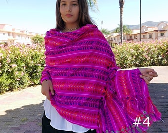 Mexican shawl traditional rebozo - Pashmina shawl - Mexican Poncho for the winter - colorful shawl