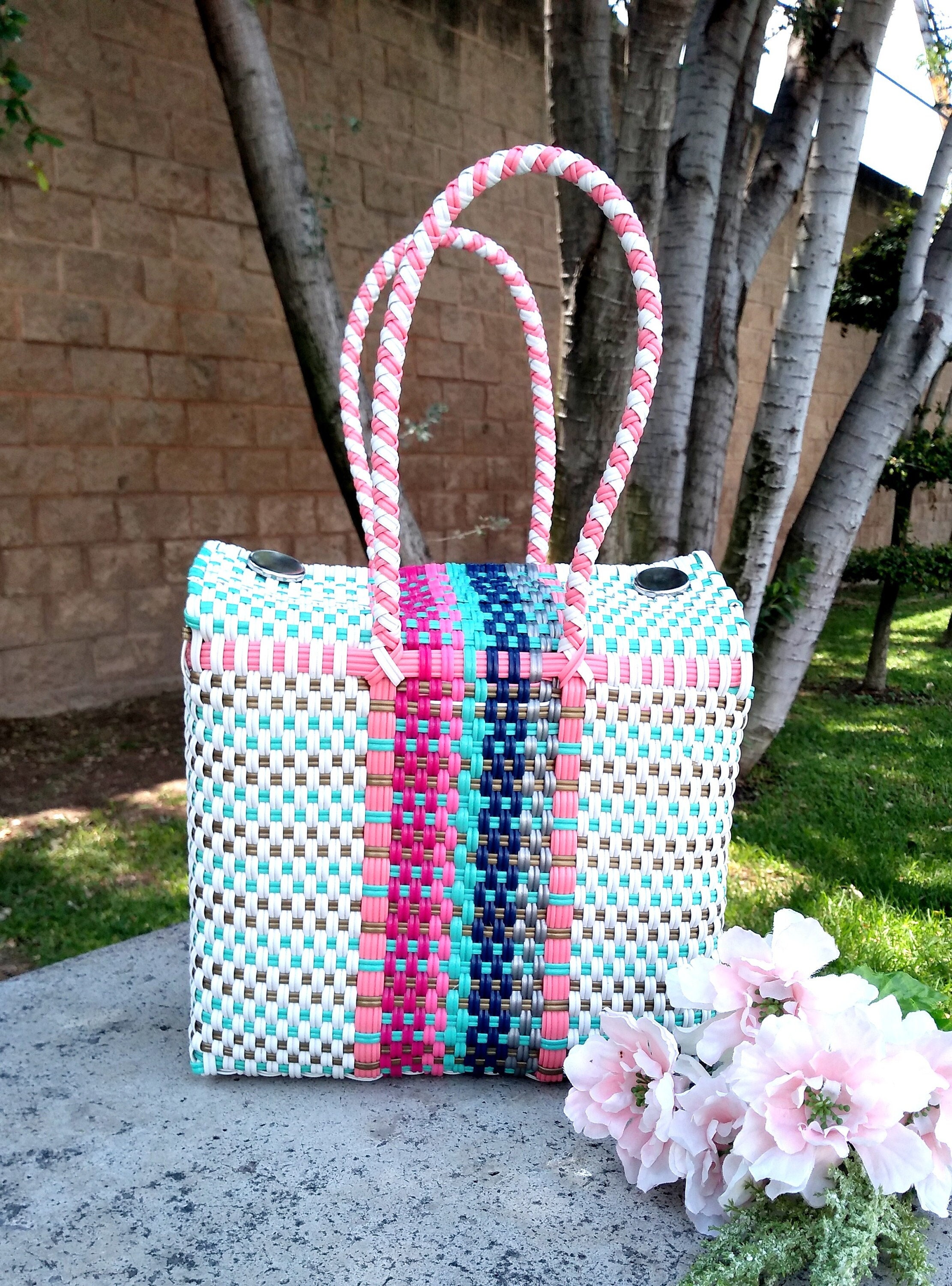Handmade Plastic Bag Small - Handycraft Bag - Mexican Lunch Bag