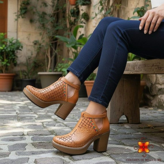 Leather Shoes, Platform Shoes for Womens, Mexican Boho Shoes Brown Color Woven Shoes Braid - Shoes Handmade, Mexican Shoes, Mexican Style