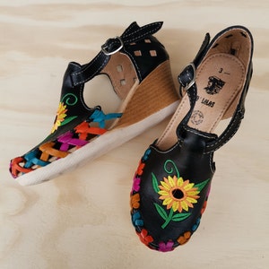 Huarache Sandal Platform heel embroidered Women Shoes | Etsy