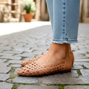 Mexikanische Flechtsandalen, Huarache-Sandalen, Ledersandalen für Damen, Damenschuhe, Mexikanische Huaraches, Leder-Huarache für Damen, Mexikanische Schuhe Bild 2