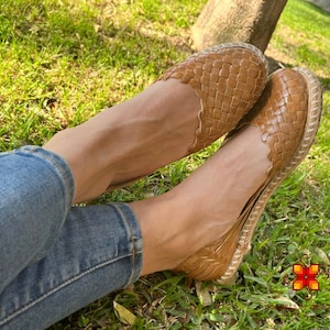 Platform shoes, womens shoes woven with natural leather, comfortable mexican huarache, huarache sandals women