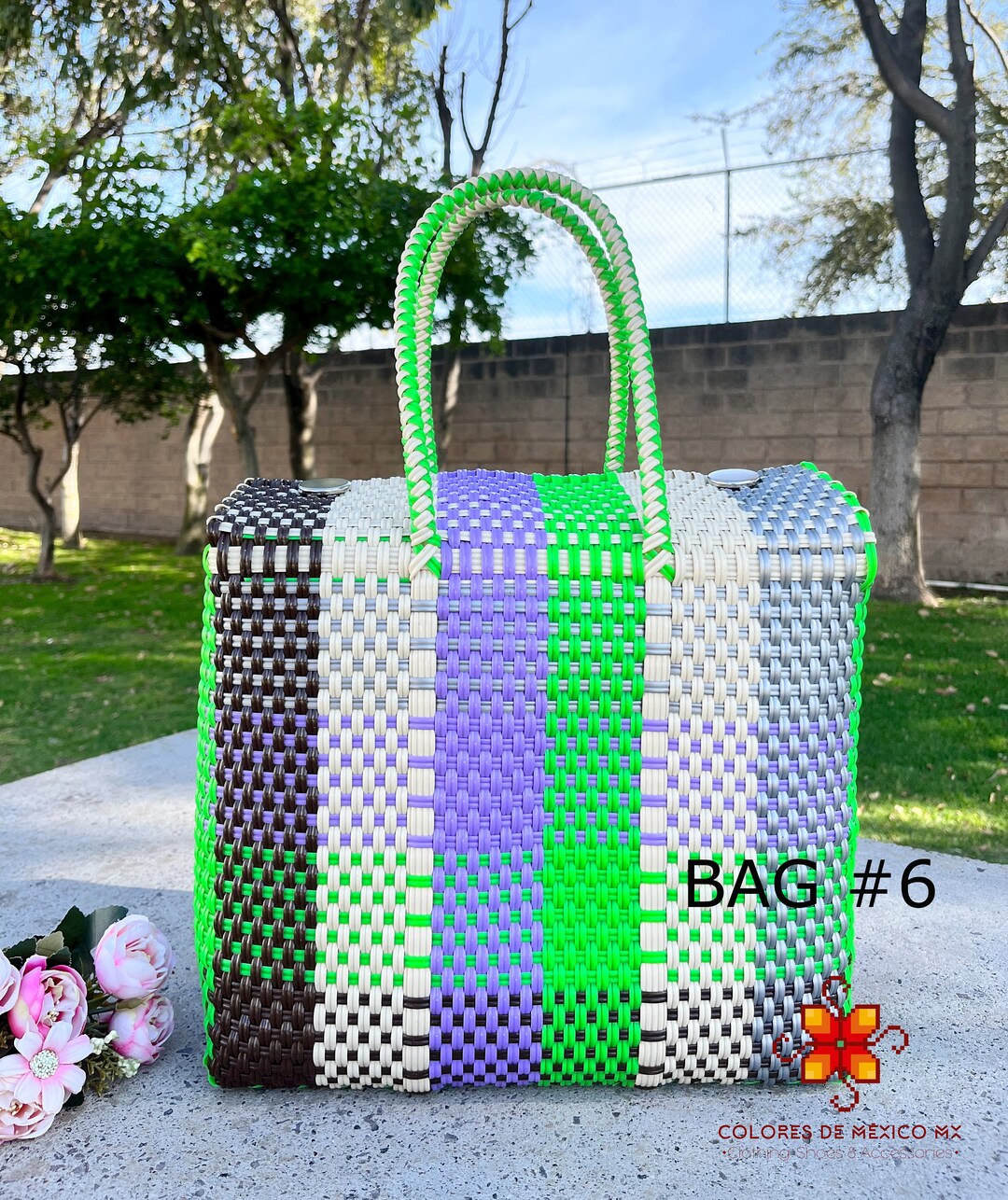 Recycled Plastic Tote Bag MEDIUM Handmade Plastic Bag Etsy