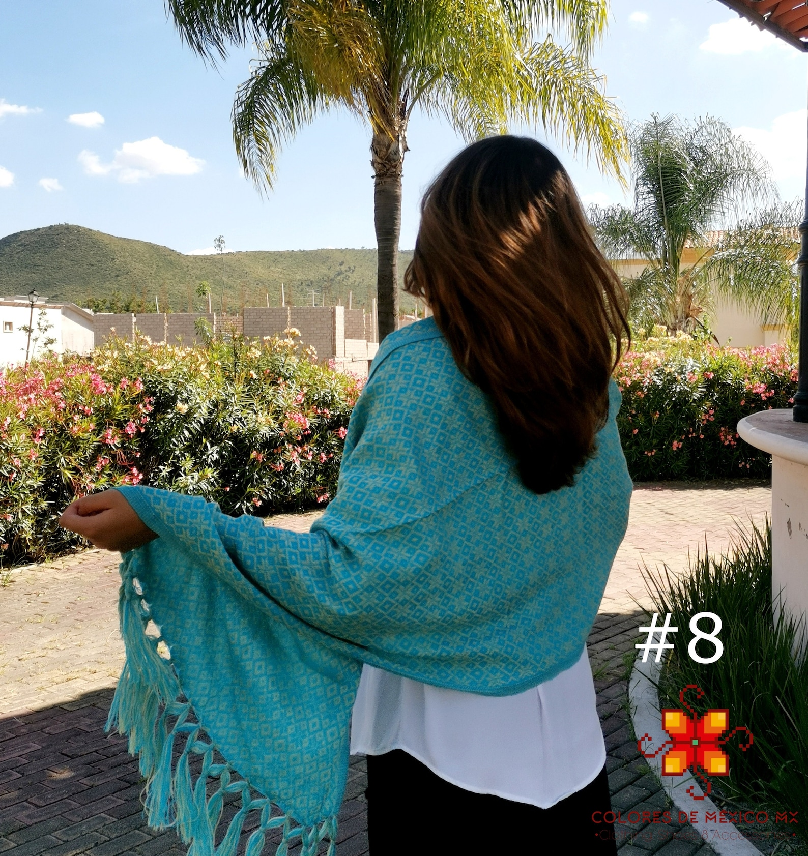 Mexican Shawl 85% Articela, 15% Polyester Royal Blue 600235 main image 1