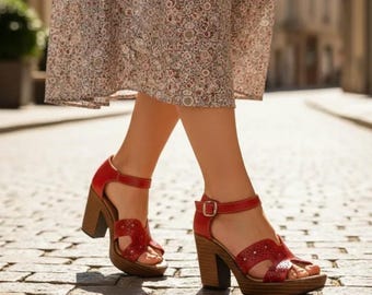 Huarache sandals women, Leather Shoes, Platform shoes, Mexican shoes brown Color woven shoes braid - sandals handmade, mexican huaraches