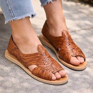 Mexicaanse Huarache sandalen - Leren sandalen - Damesschoenen - leren schoenen voor dames - Mexicaanse schoenen - traditionele Mexicaanse sandalen - Alle maten