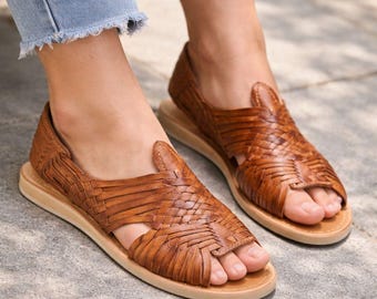 Mexican Huarache sandals - Leather sandals - Women Shoes - leather shoes for women- mexican shoes - traditional mexican sandals -All sizes