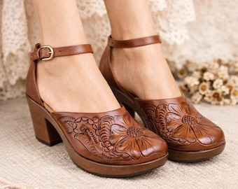 Leather Shoes, shoes heels for womens, Laser Flower, huarache sandals, Mexican shoes, sandals handmade, huarache sandals women