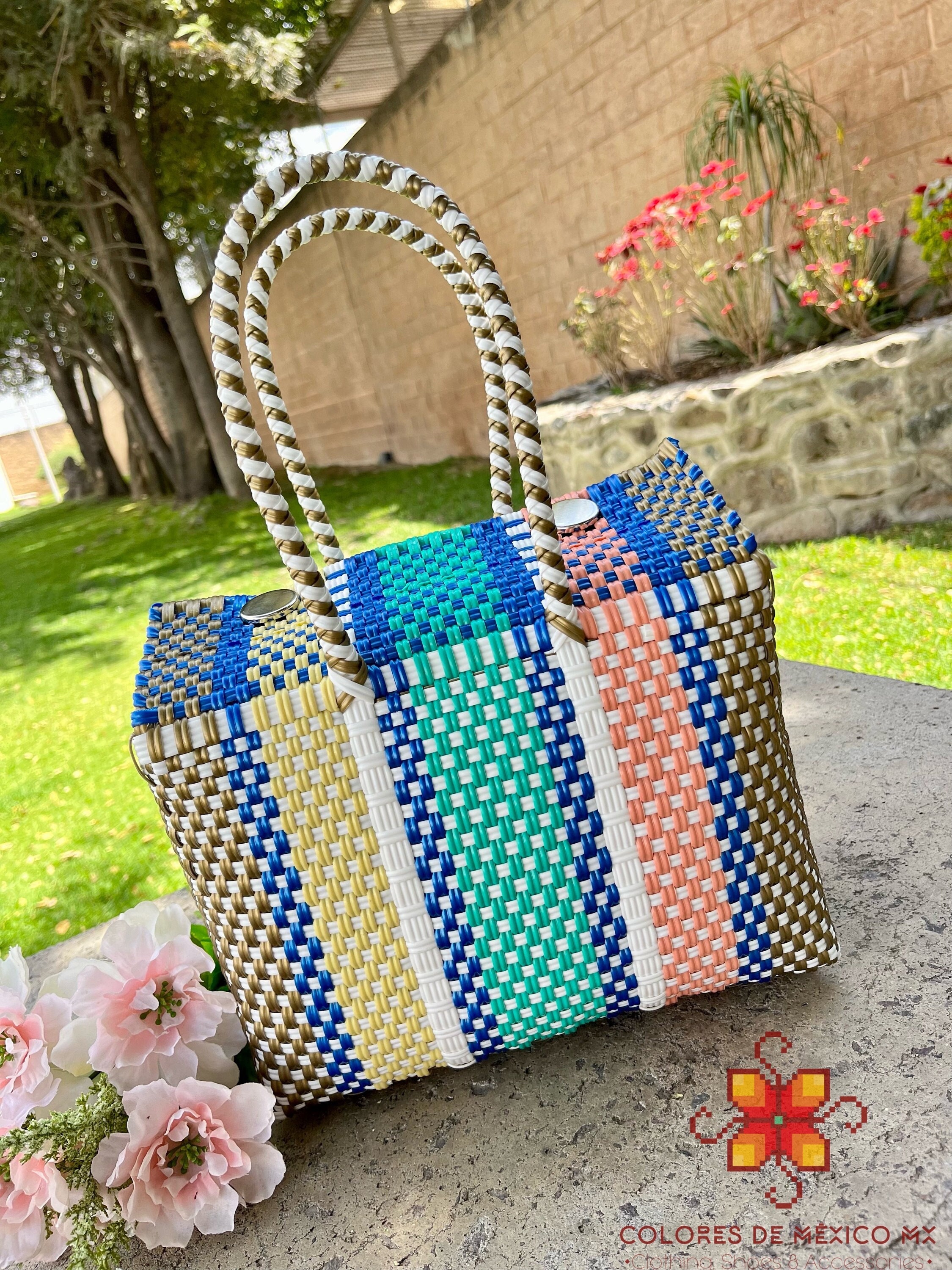 Handmade Plastic Bag Small - Handycraft Bag - Mexican Lunch Bag