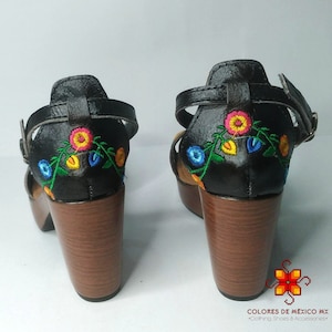 Mexican Platform shoes - huarache sandals - Mexican shoes, Boho sandals, leather shoes, mexican shoes, elegant, Handmade shoes, womens shoes image 7
