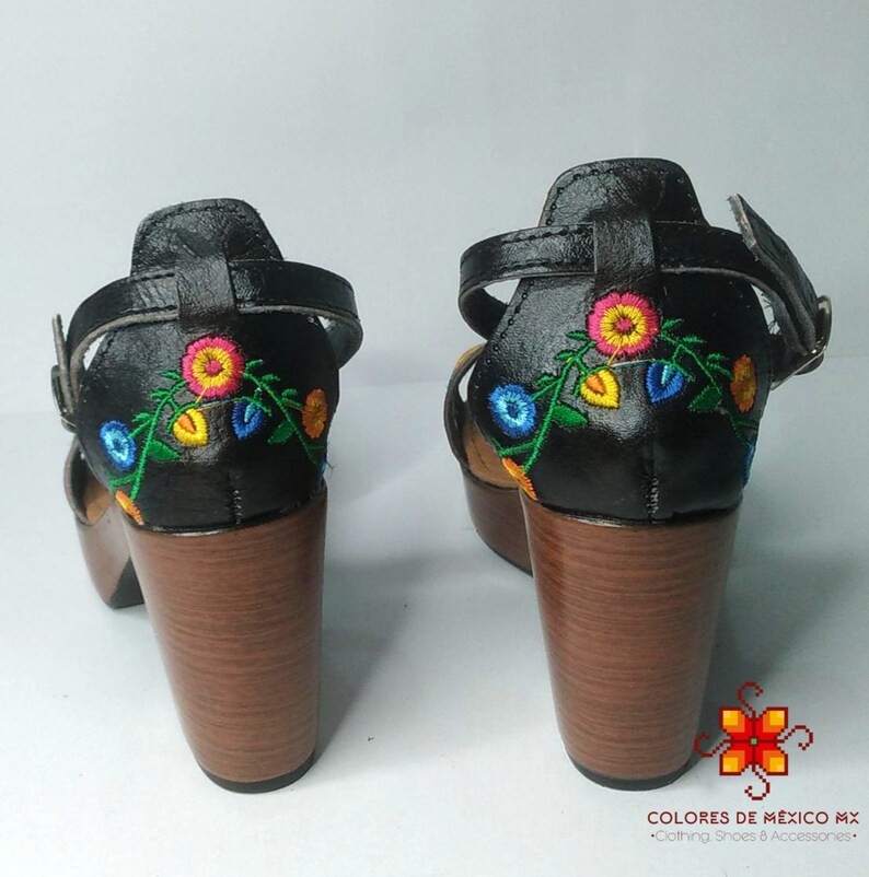 Mexican Platform shoes - huarache sandals - Mexican shoes, Boho sandals, leather shoes, mexican shoes, elegant, Handmade shoes, womens shoes image 7