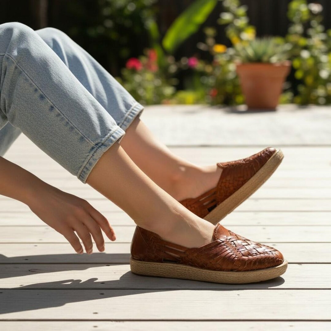 Platform Huarache Sandals, Leather Sandals, Mexican Shoes, Mexican
