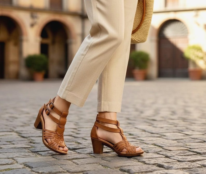 Huarache sandals women, Leather Shoes, Platform shoes, Mexican shoes brown Color woven shoes braid - sandals handmade, mexican huaraches image 1
