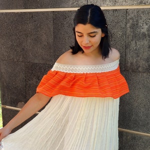 Strapless Blouse - Mexican blouse - Boho handmade blouse - traditional blouse - embroidered flower blouse - peasant blouse