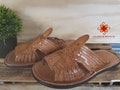 Mexican Leather Shoes men. Handmade sandals For Men. Formal Huarache for Party.  Traditional Mexican Shoe. Comfortable sole, tan color