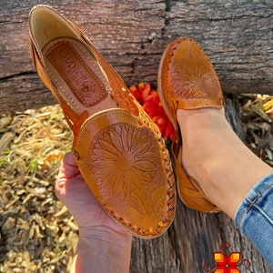 Huarache Sandals Mexican Shoes Leather Sandals Sunflower Sandal Boho Shoes Mexican Huaraches. Leather Huarache for Women All Size Etsy
