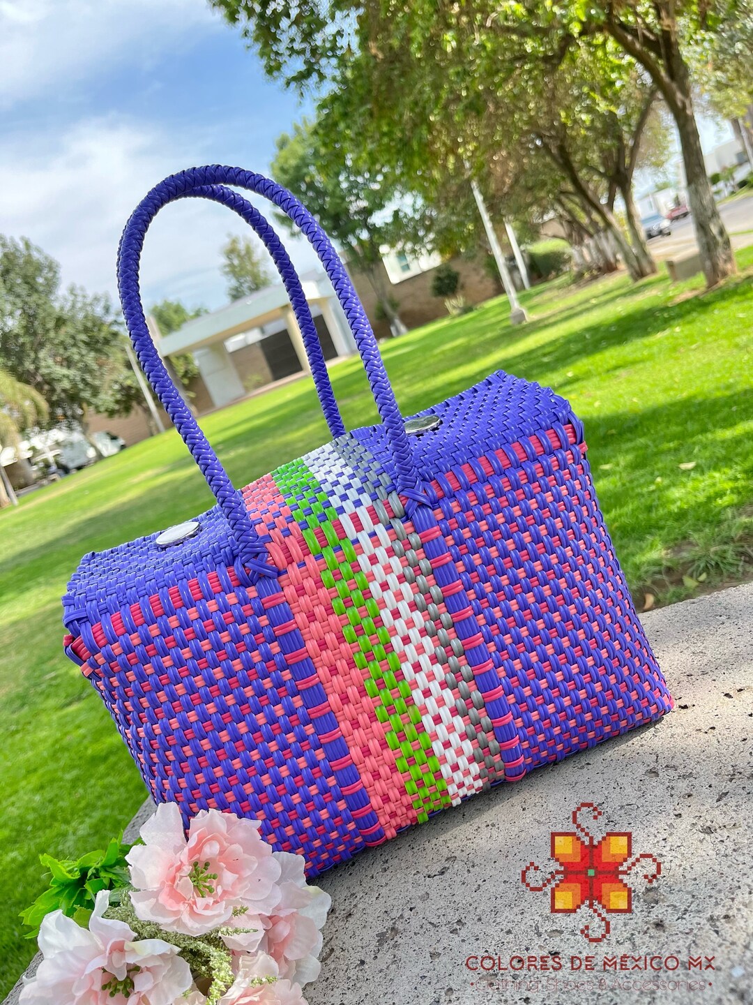 Recycled Plastic Tote Bag Medium Handmade Plastic Bag Handycraft Bag