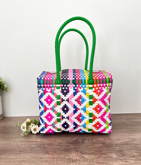Handmade Plastic Bag Small Handycraft Bag Mexican Lunch Bag for Women Summer Bag Beach Bag Craft Bag Handmade Lunch Box Etsy Ireland