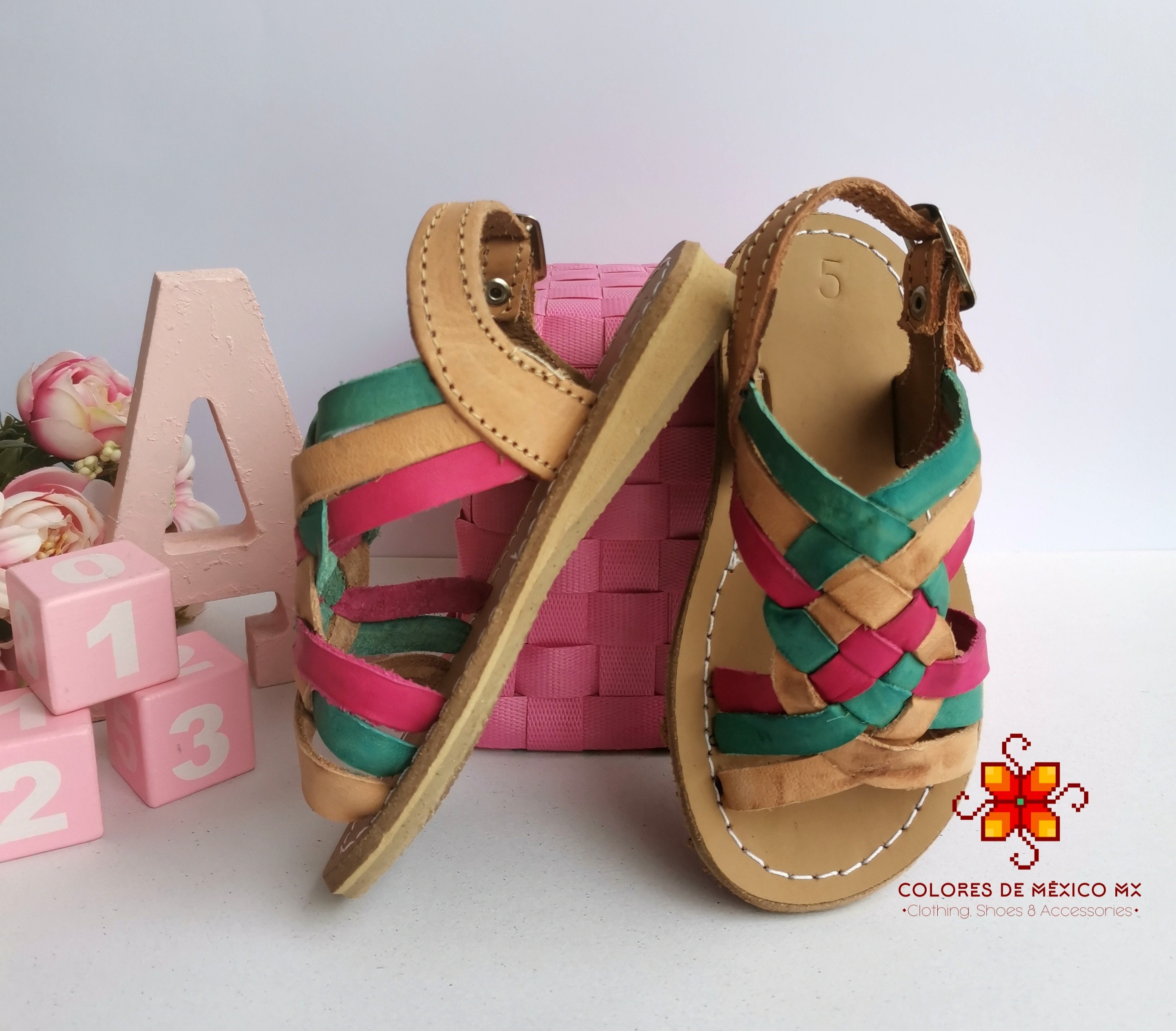 Girls Sandals Mexican Shoes for Girl Girls Huarache Sandals
