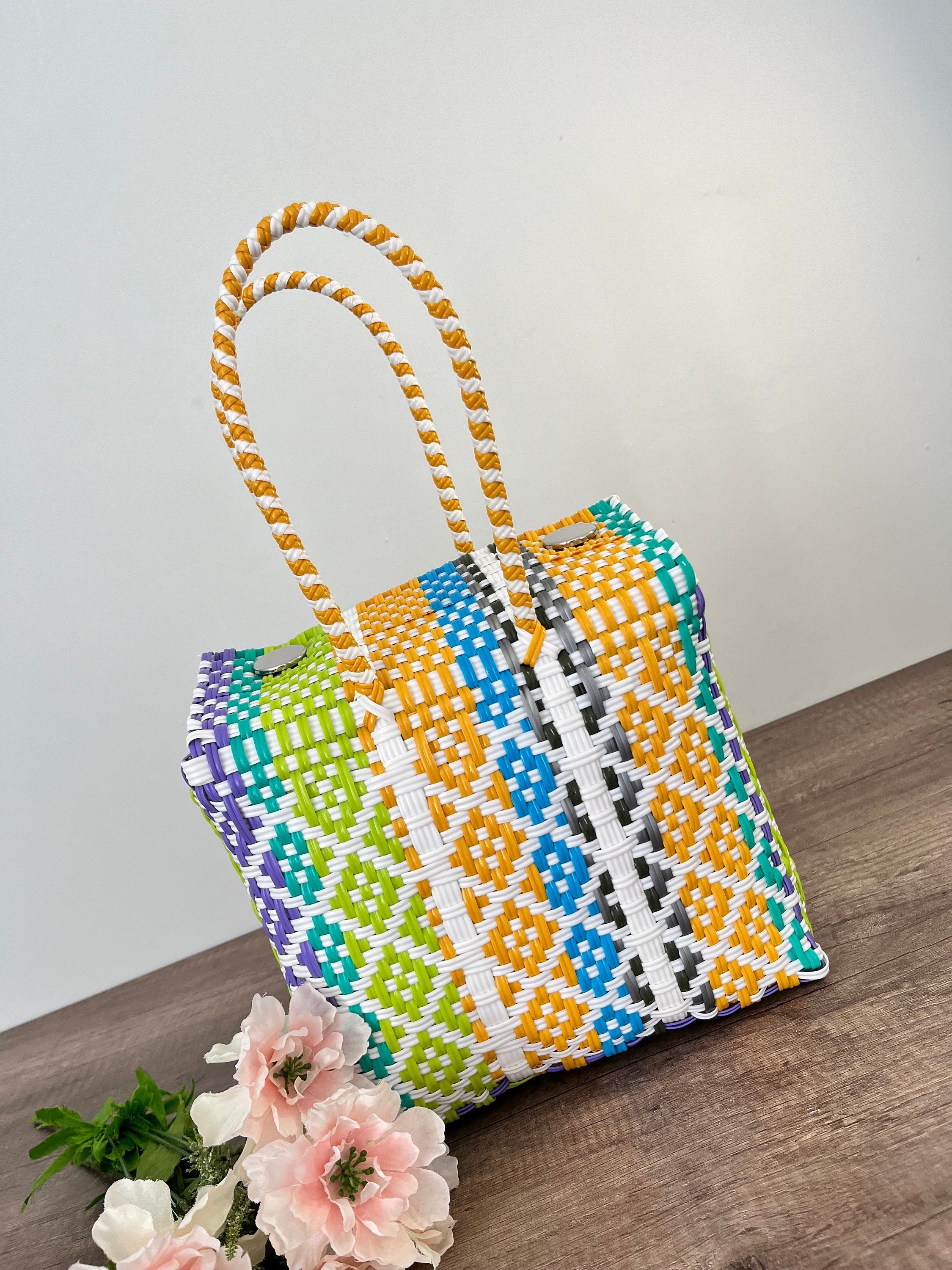 Handmade Plastic Bag Small - Handycraft Bag - Mexican Lunch Bag
