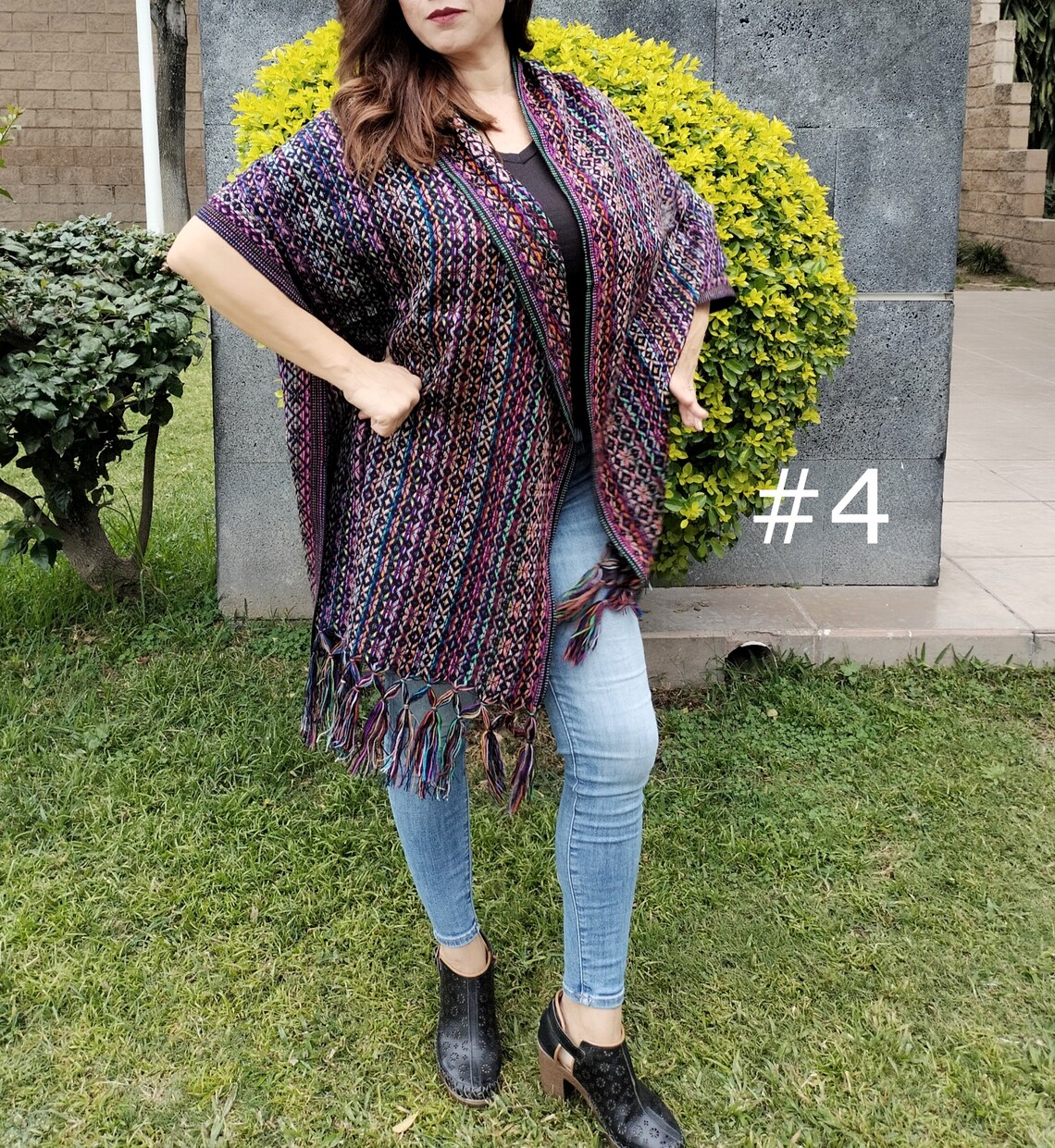 Mexican Shawl 85% Articela, 15% Polyester Black 600236 main image 0