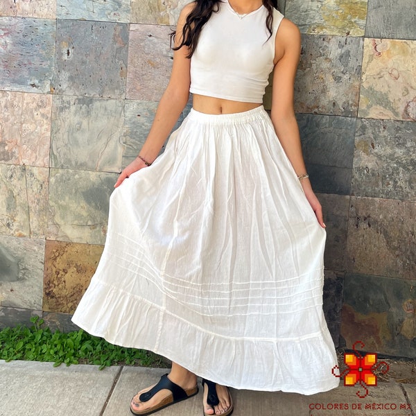 Mexican long skirt - Embroidered skirt - mexican maxi skirt - Fashion Maxi Skirt - Bohemian Skirt - Traditional Long Skirt - Colorful