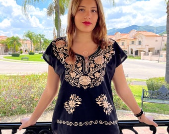 Mexican blouse / Embroidered shirt / handmade blouse / Flower shirt / Mexican shirt short sleeve / boho blouse
