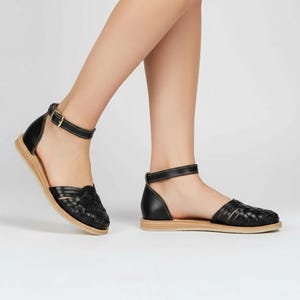Mexican Leather Huarache sandals with Ankle Strap for Women, Mexican sandals, Mexican Shoes, leather sandals for women image 8