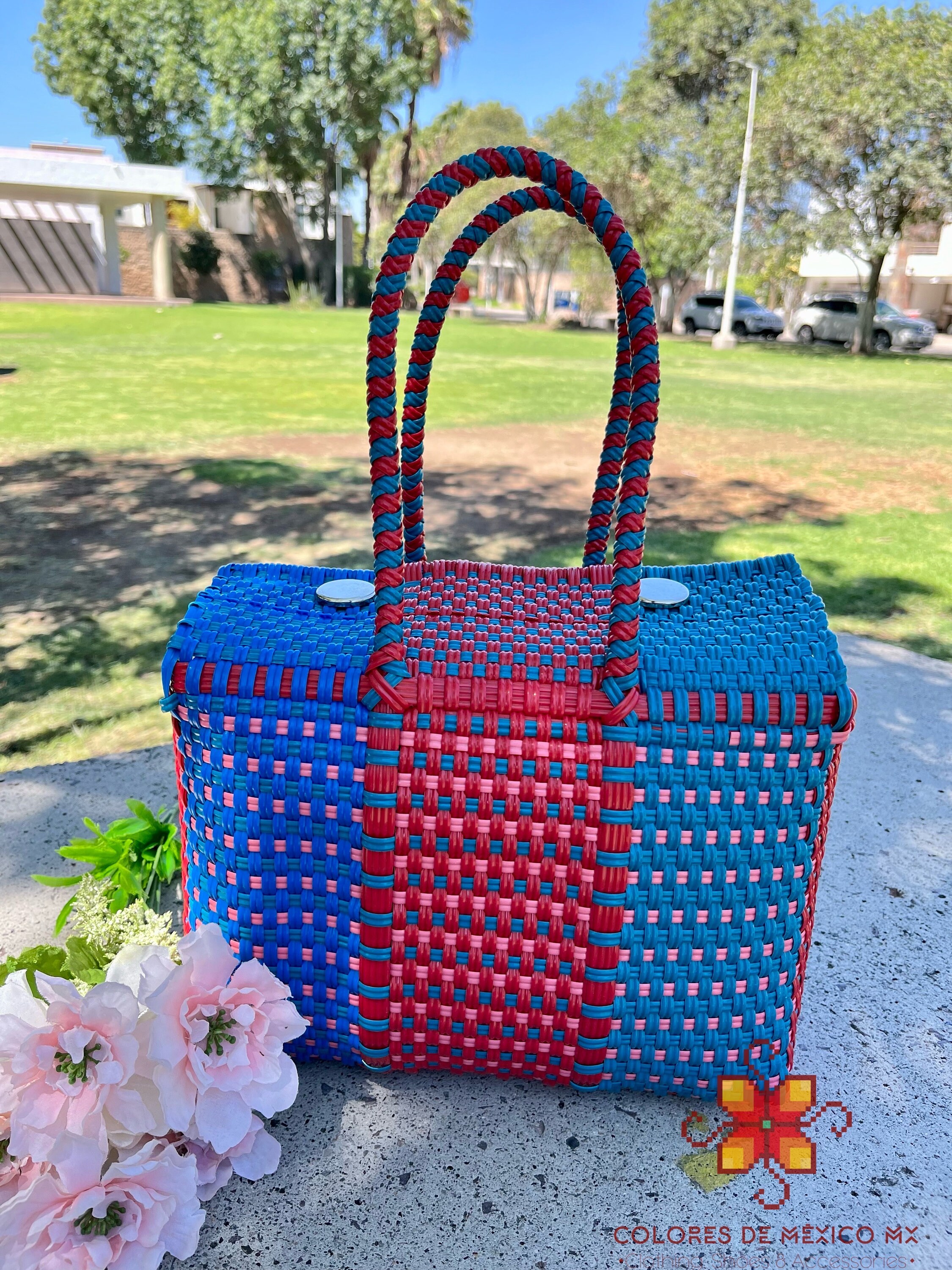 Handmade Plastic Bag Small - Handycraft Bag - Mexican Lunch Bag