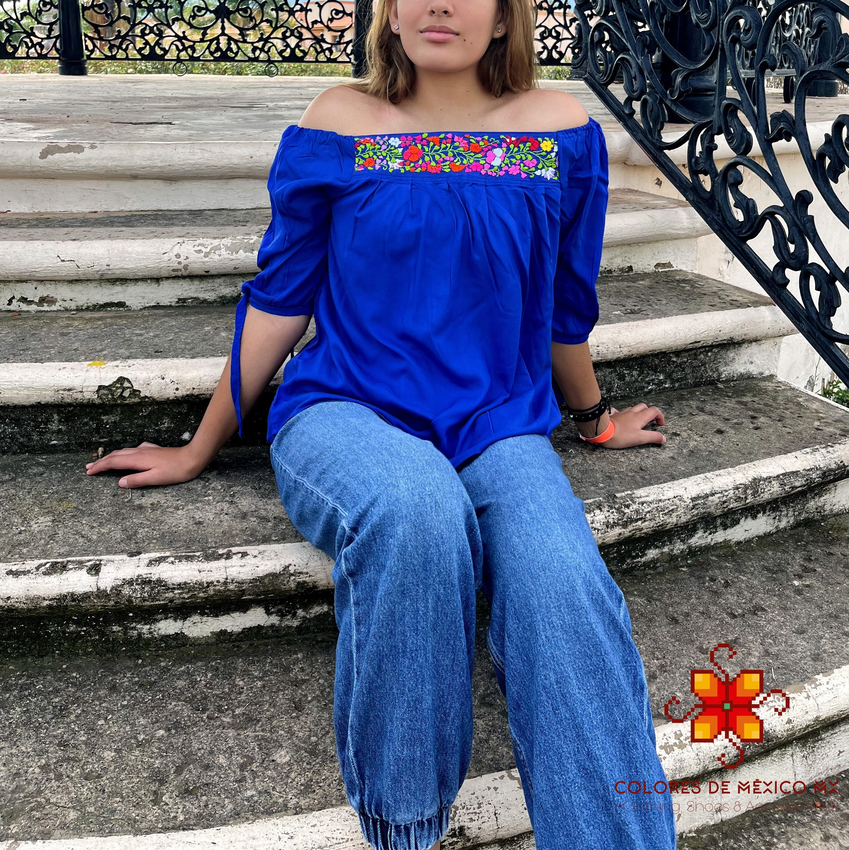 Camicetta Da Donna All'ingrosso Color Pietra Ricamata Blu Navy - 77942 - Foto 12